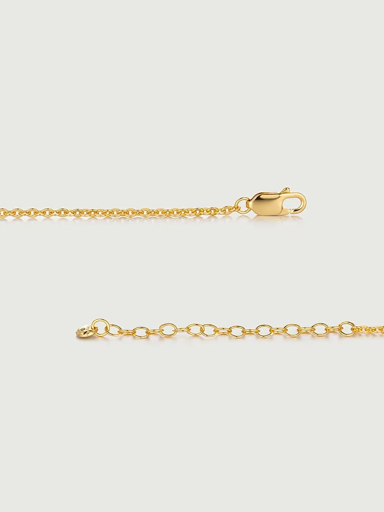 Sapphire Rectangle Charm Necklace