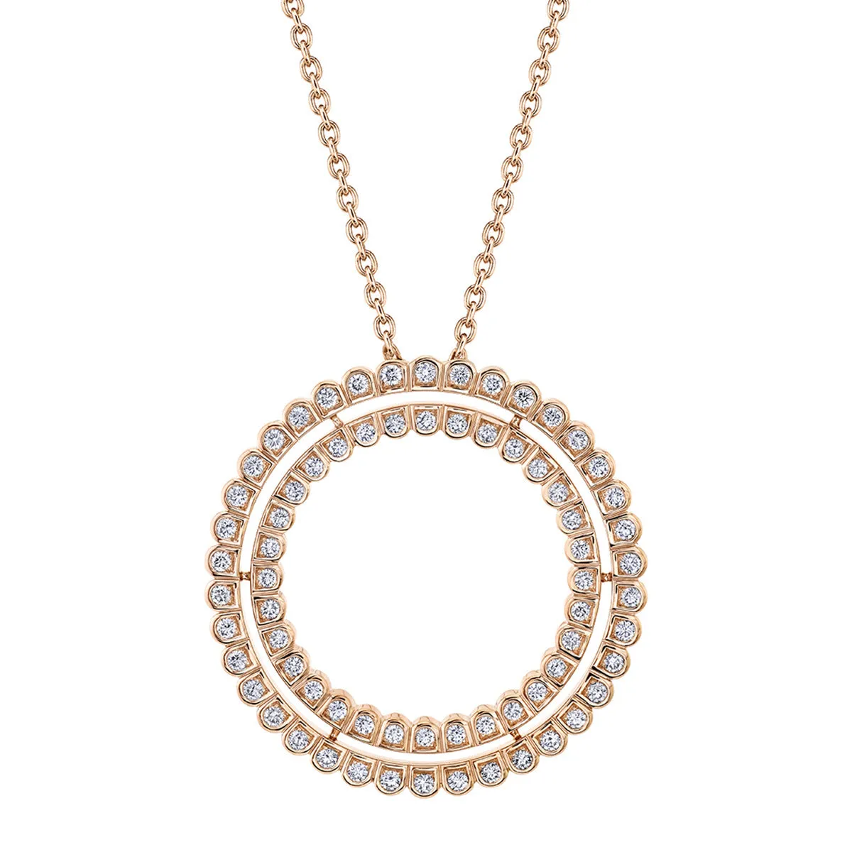 Scallop Silhouette Diamond Pendant Necklace