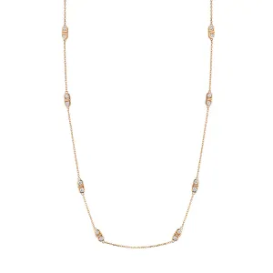 Scallop Silhouette Diamond Station Necklace
