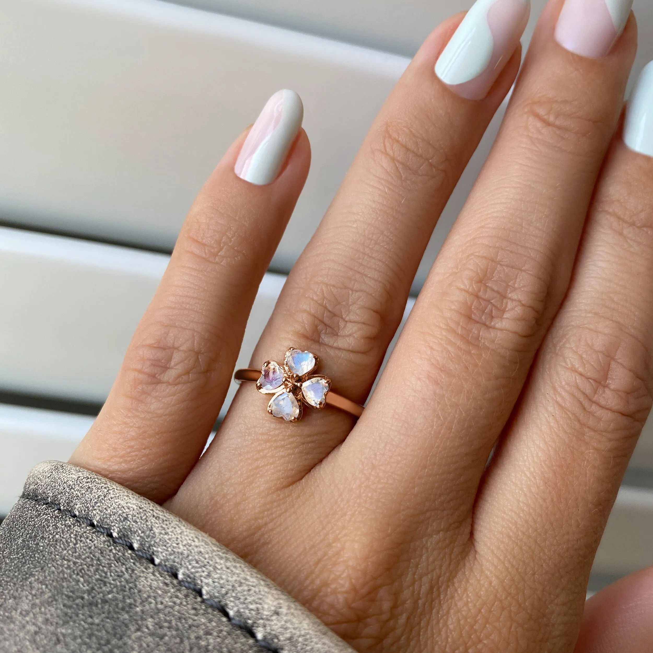 Shamrock Ring - Moonstone