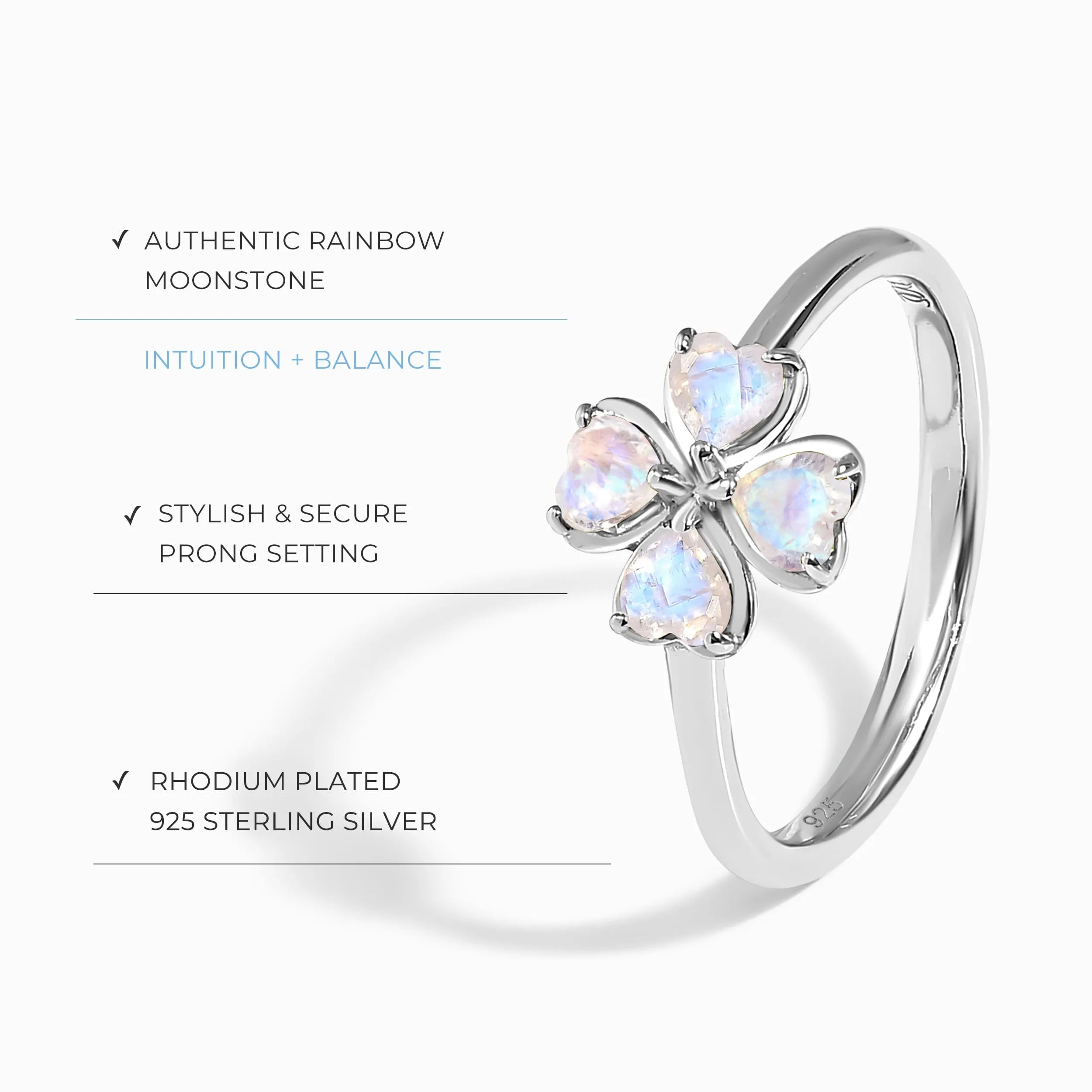 Shamrock Ring - Moonstone