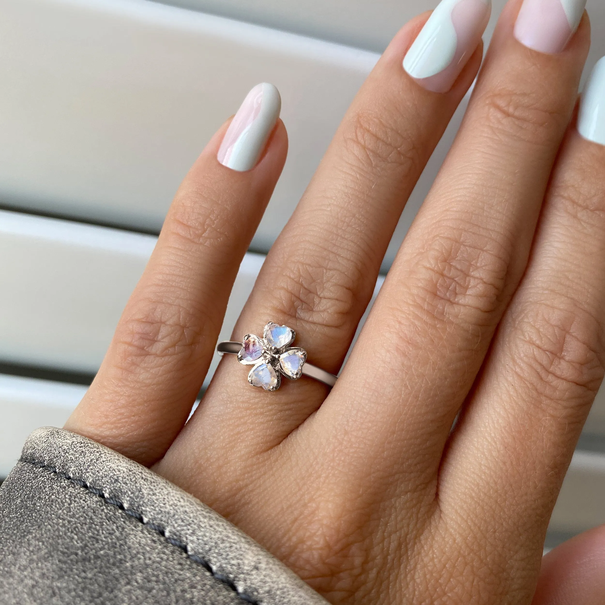 Shamrock Ring - Moonstone