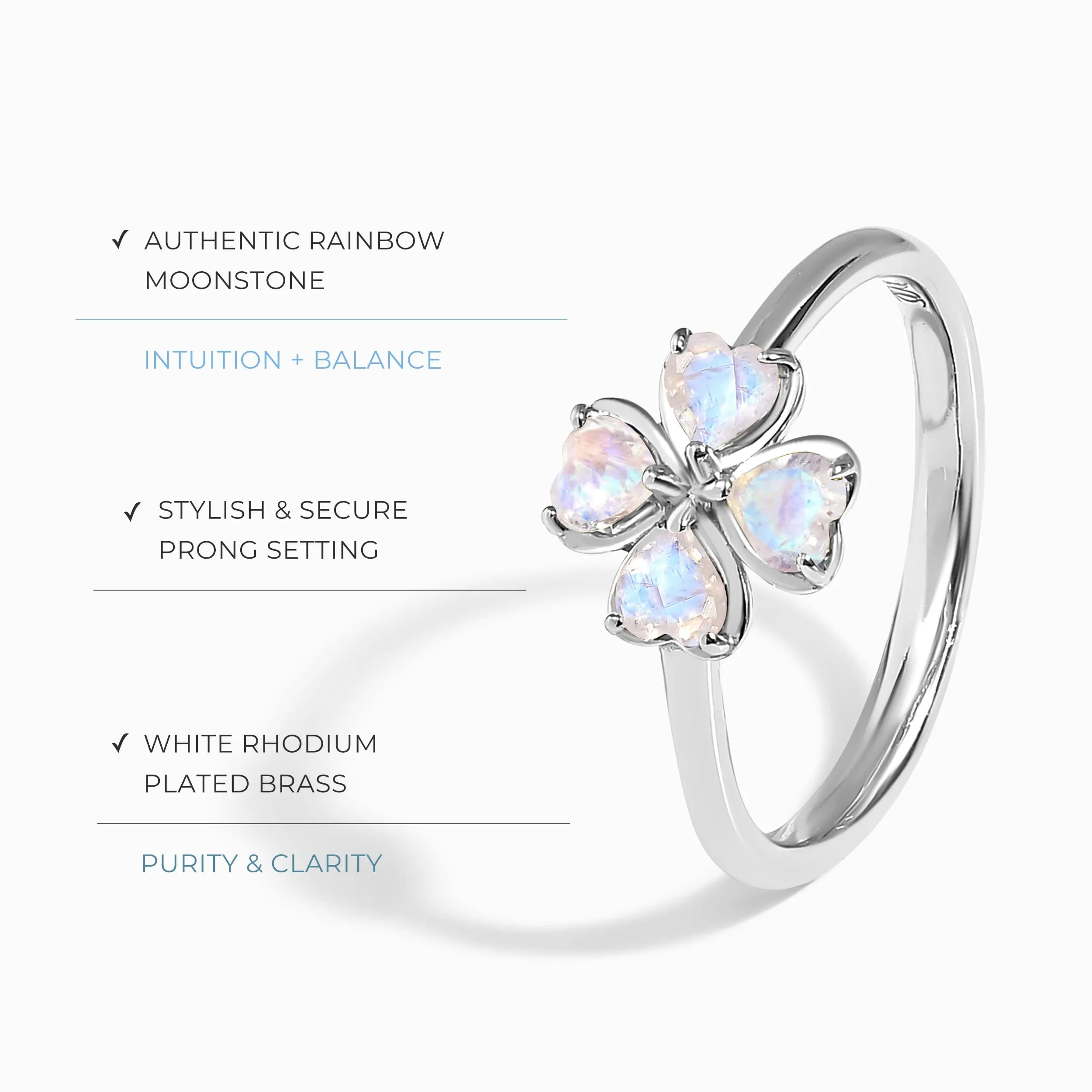 Shamrock Ring - Moonstone
