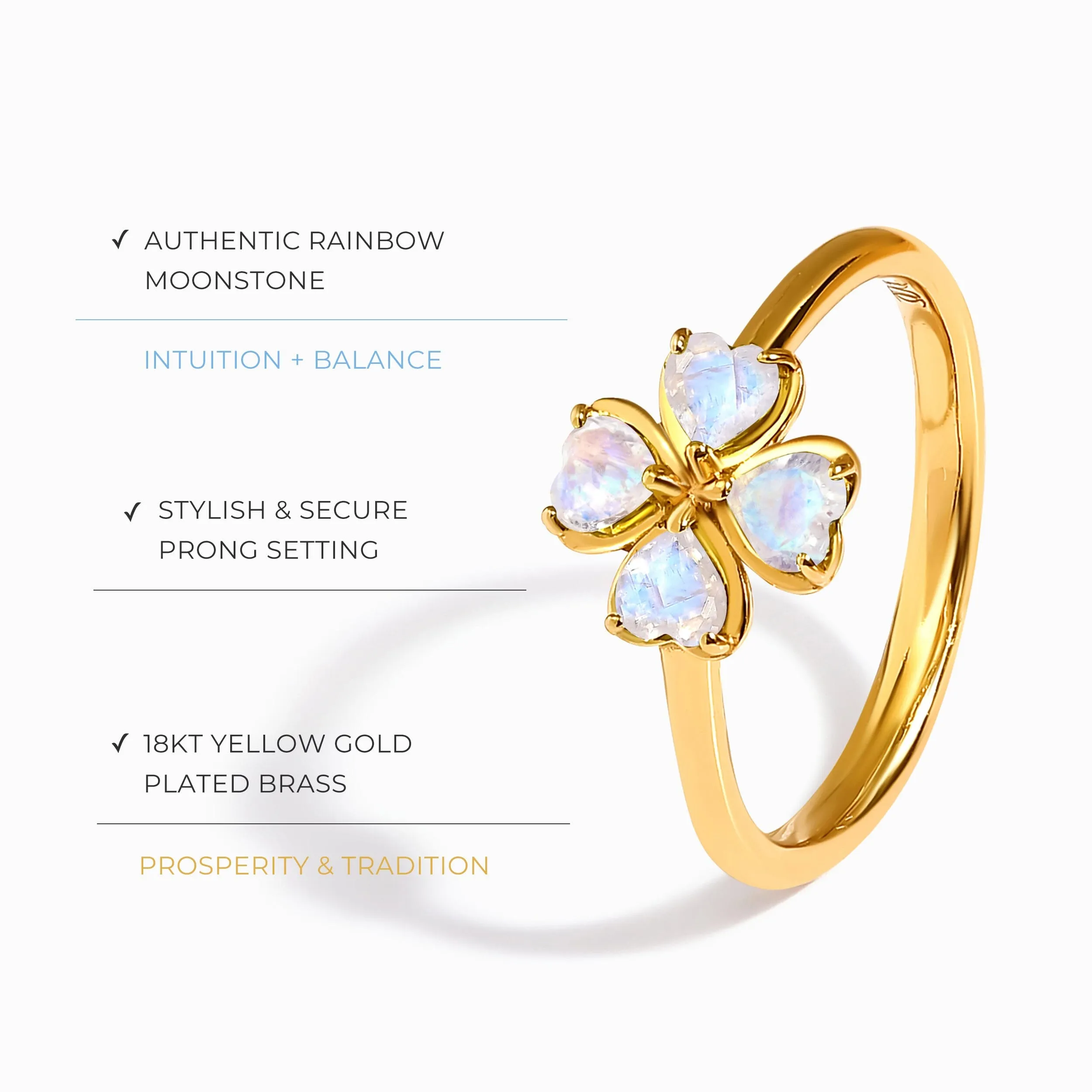 Shamrock Ring - Moonstone