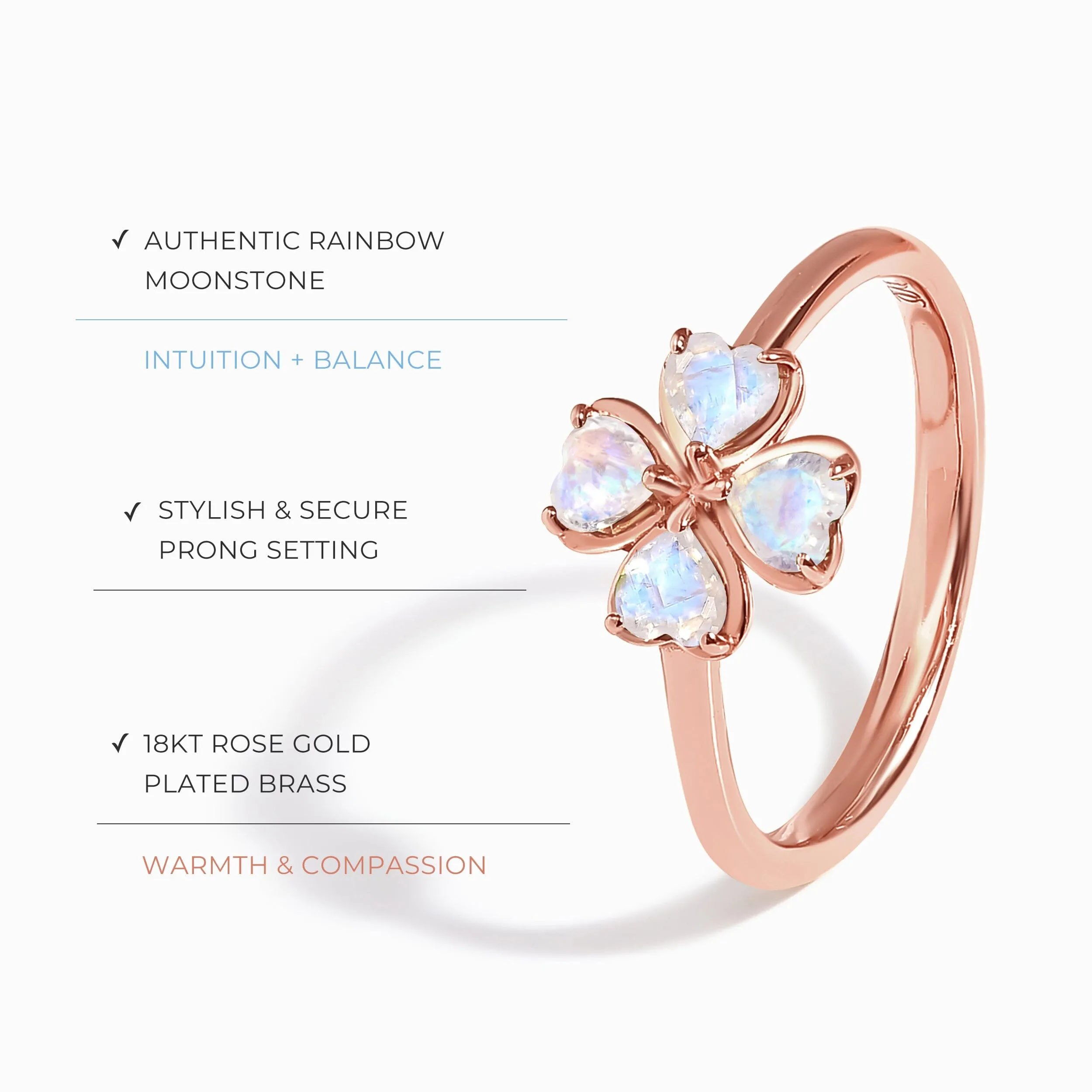 Shamrock Ring - Moonstone