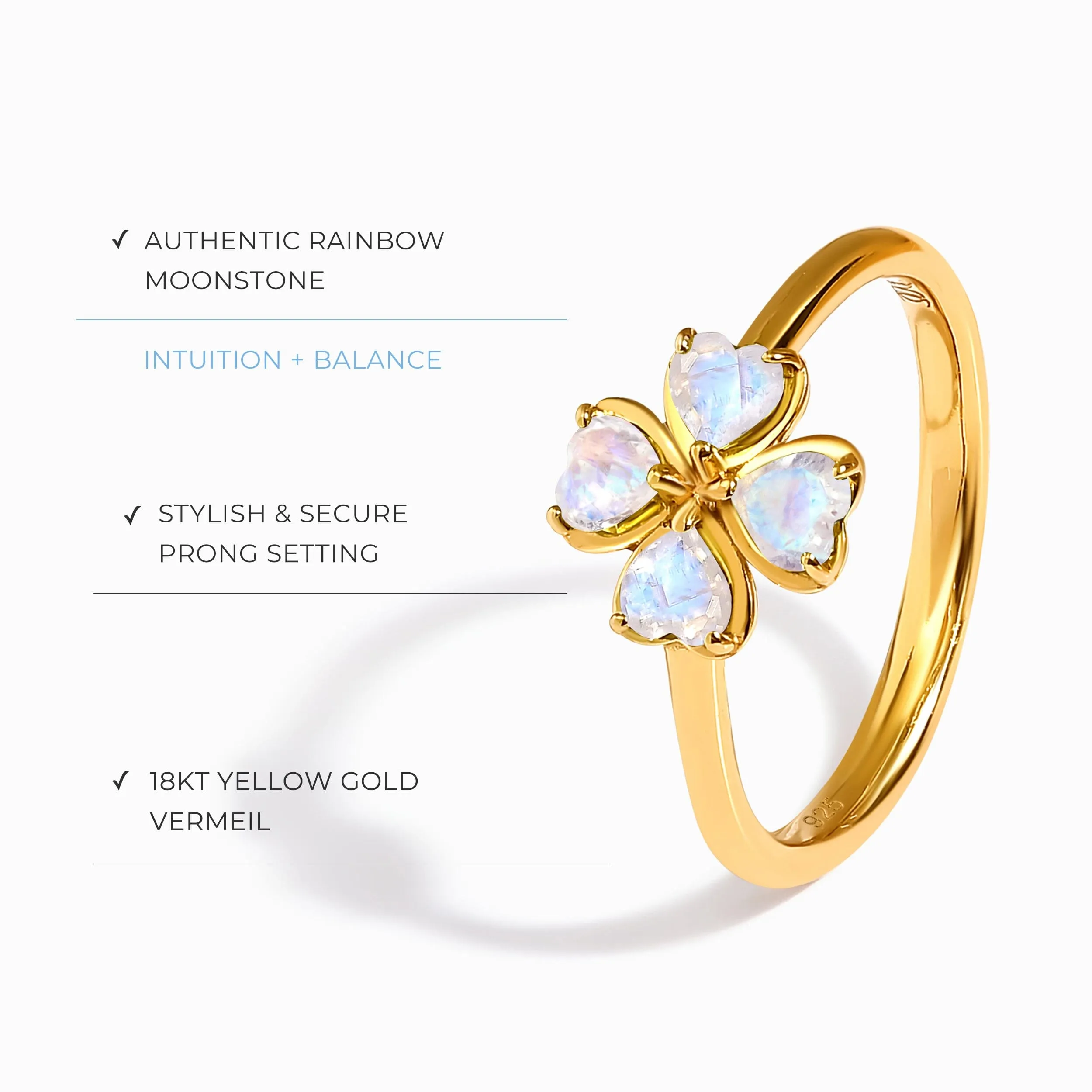 Shamrock Ring - Moonstone