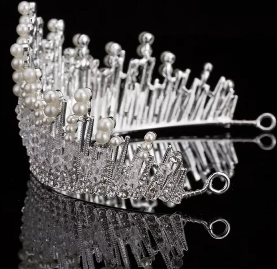 Silver and Pearl Princess Tiara Detail Princess Queen headdress