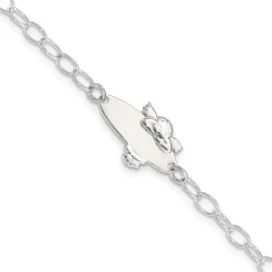 Silver Angel Baby Engraveable ID Bracelet