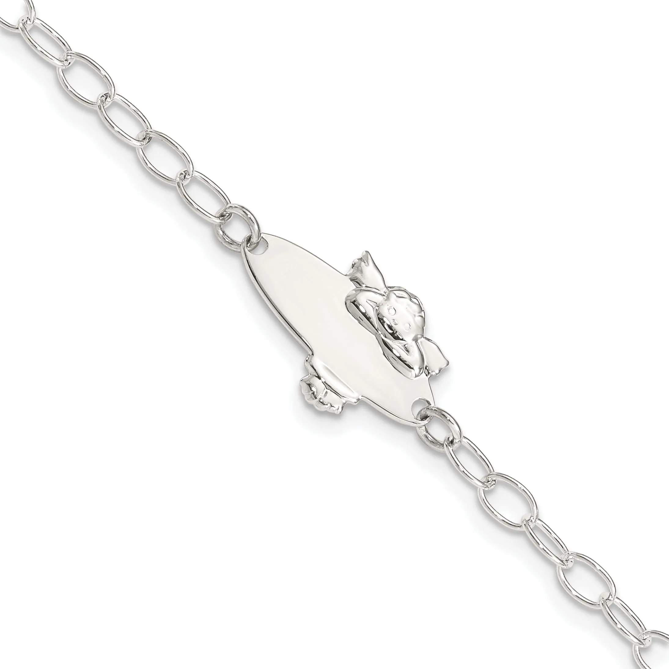 Silver Angel Baby Engraveable ID Bracelet
