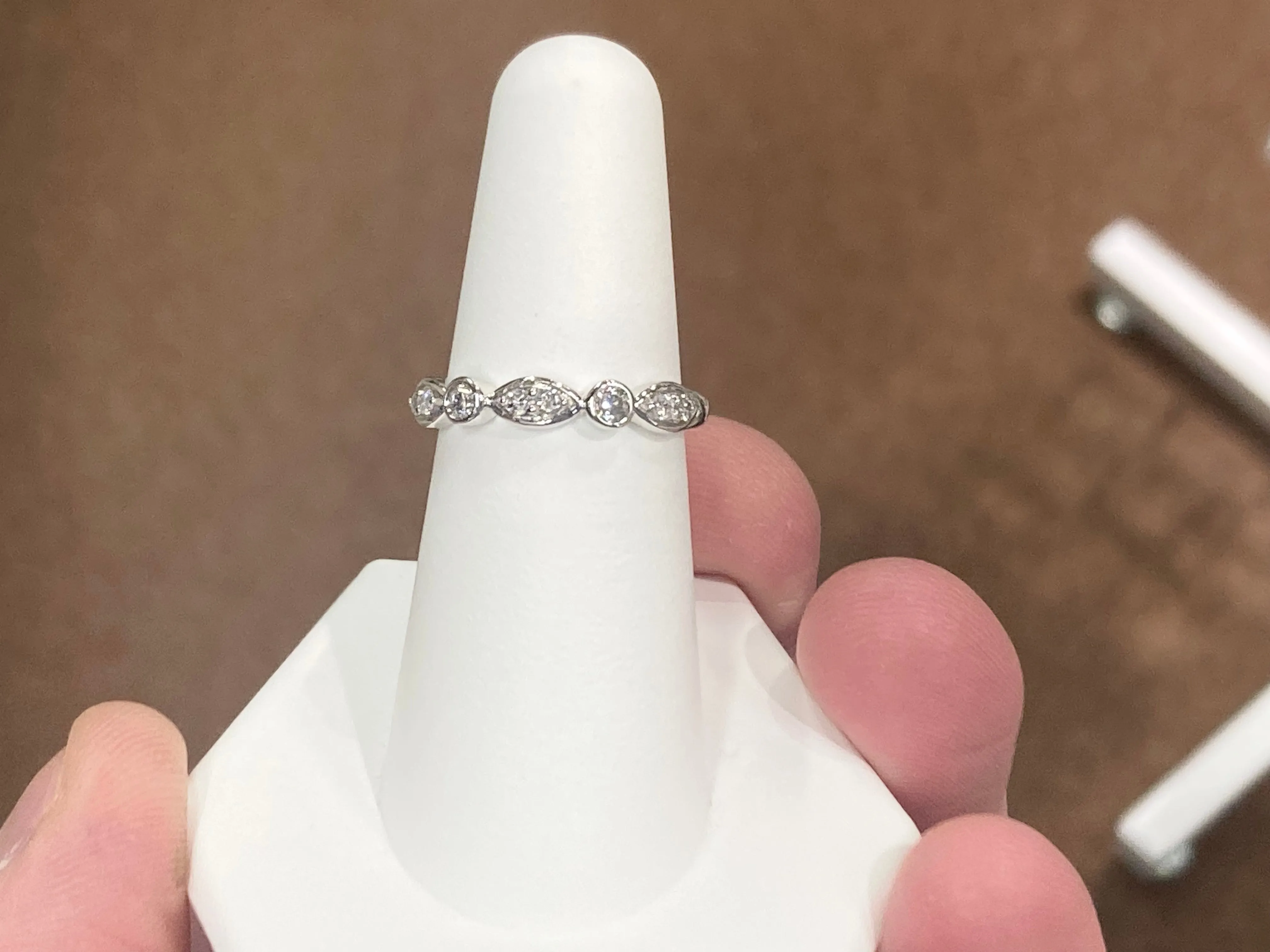 Silver Diamond Wedding Ring