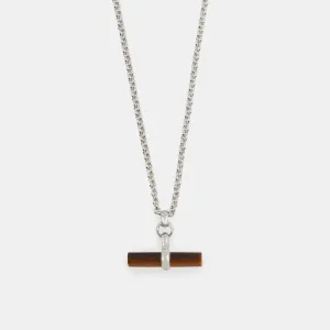 Silver Tigers Eye T-Bar Necklace