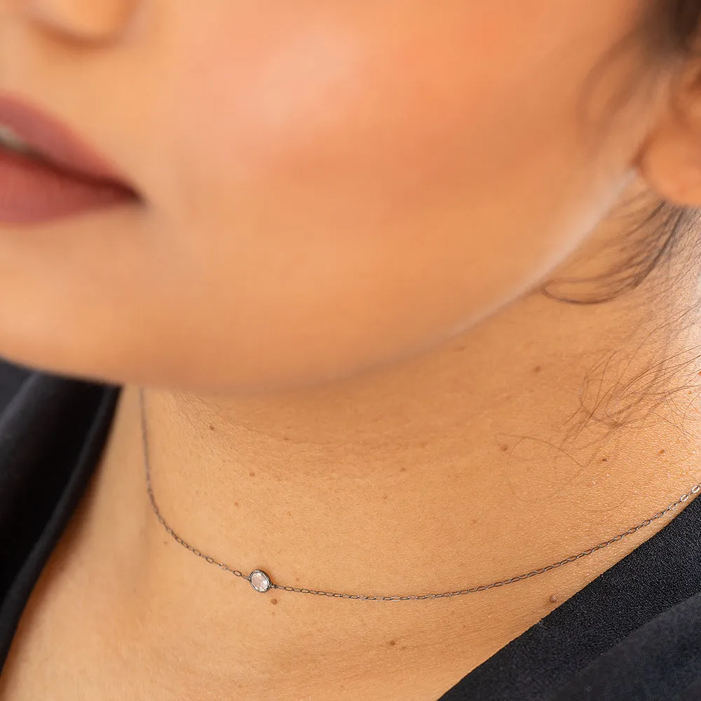 simple white diamond necklace