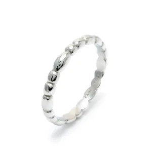 Skinny Random Pebble Stacking Ring