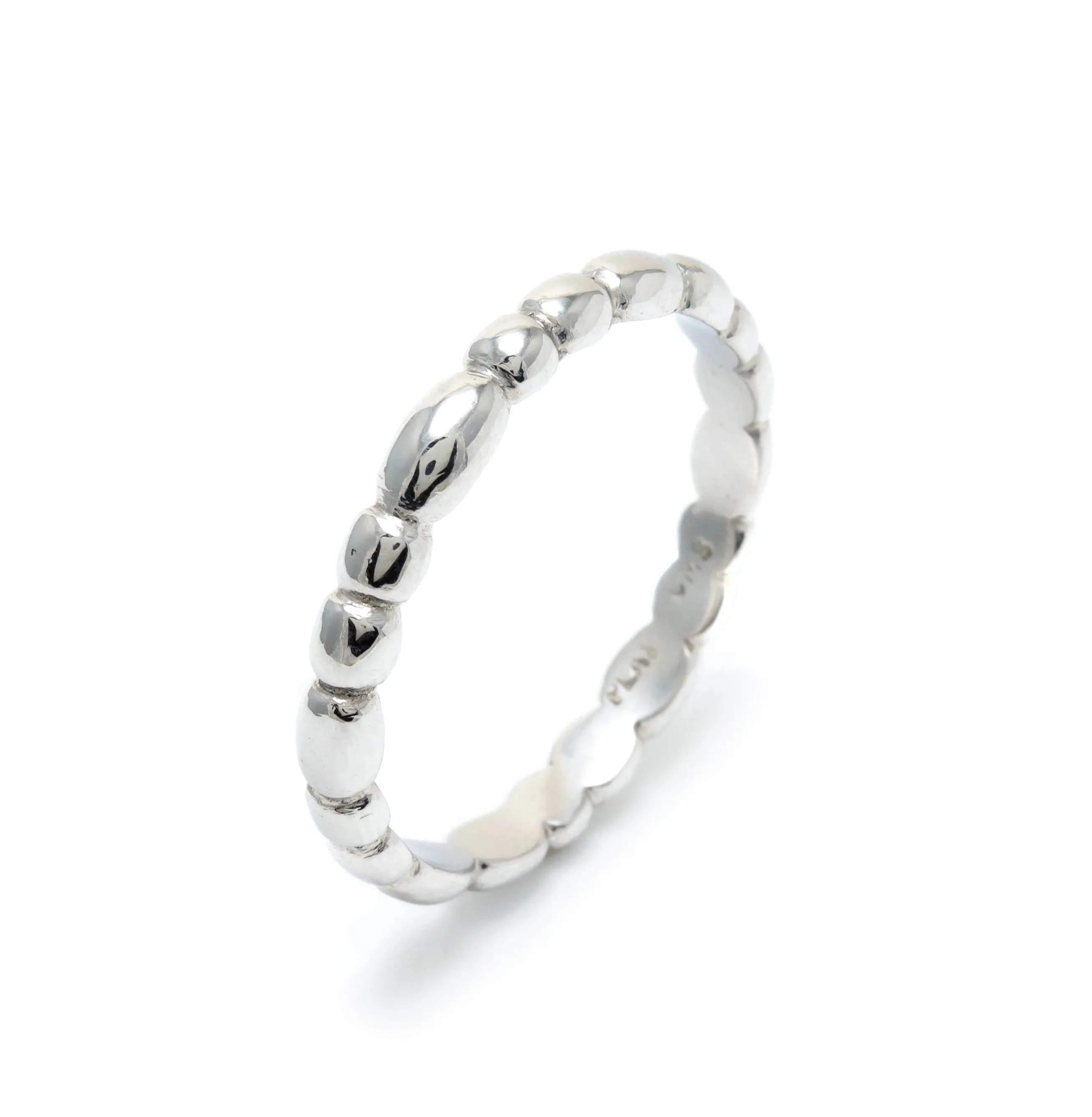 Skinny Random Pebble Stacking Ring