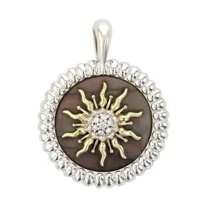 Slane Diamond and Black Mother-of-Pearl Sunburst Pendant