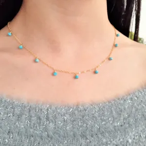 Sleeping Beauty Turquoise Drop Choker Necklace