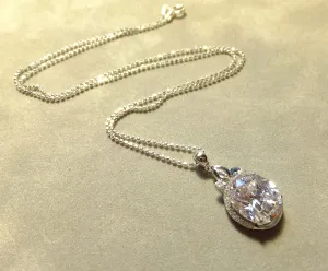 Sterling Silver Cubic Zirconia Pendant Necklace