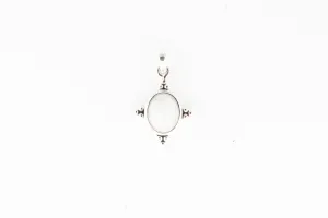 Sterling Silver Decorative Bezel Moonstone Pendant