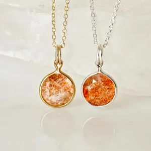 Sunstone Pendant - Sunstone Necklace - Silver Sunstone - Gold Sunstone Pendant