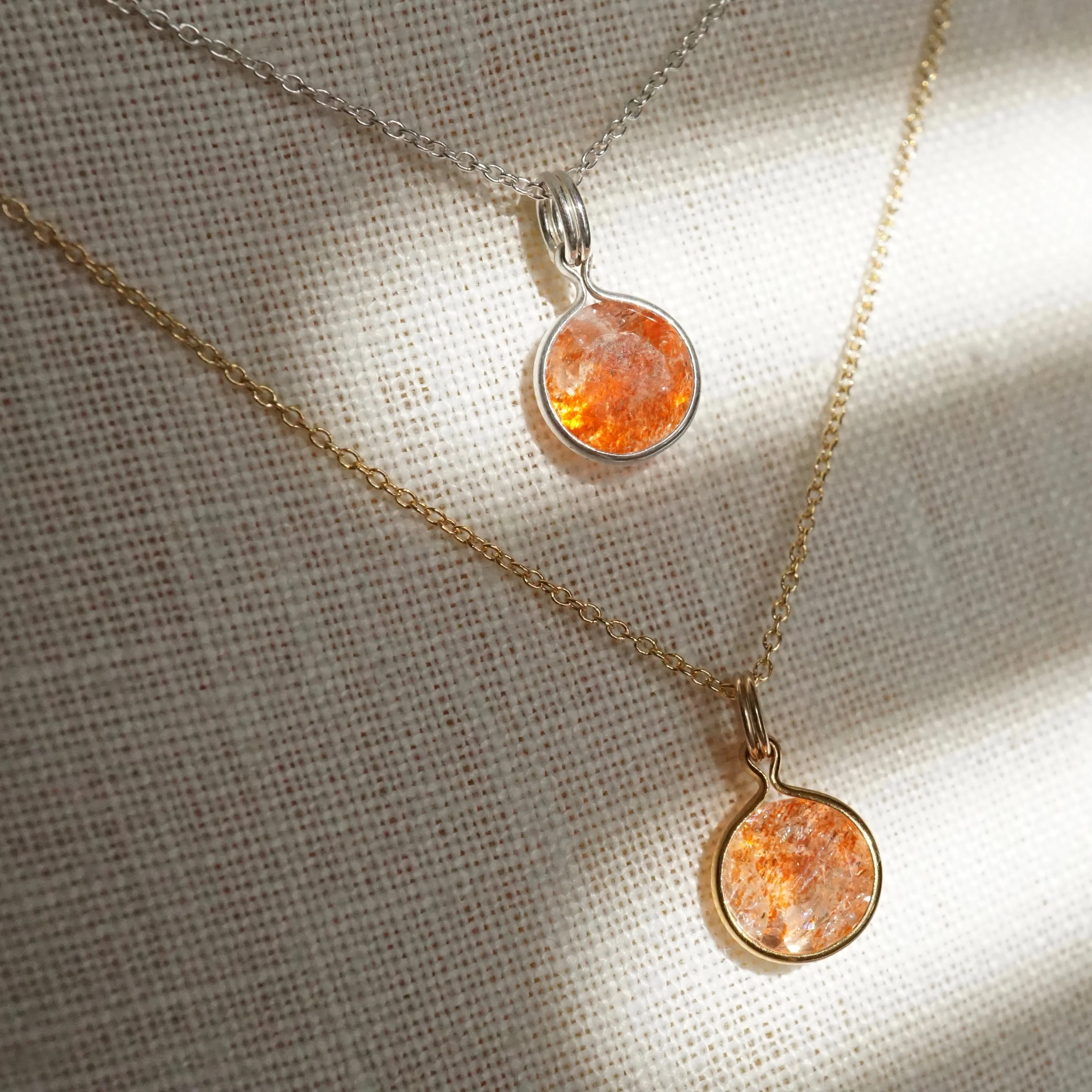 Sunstone Pendant - Sunstone Necklace - Silver Sunstone - Gold Sunstone Pendant