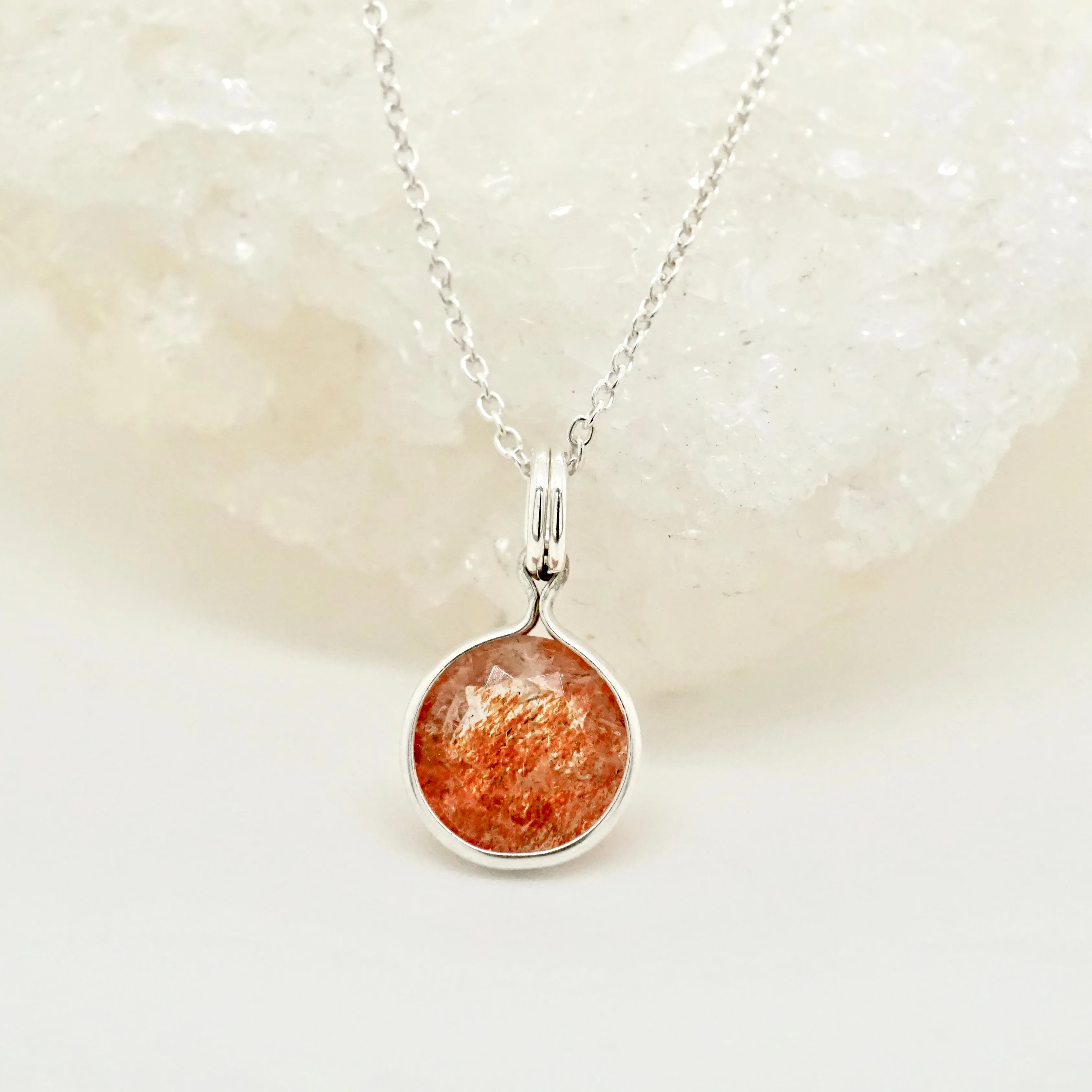 Sunstone Pendant - Sunstone Necklace - Silver Sunstone - Gold Sunstone Pendant