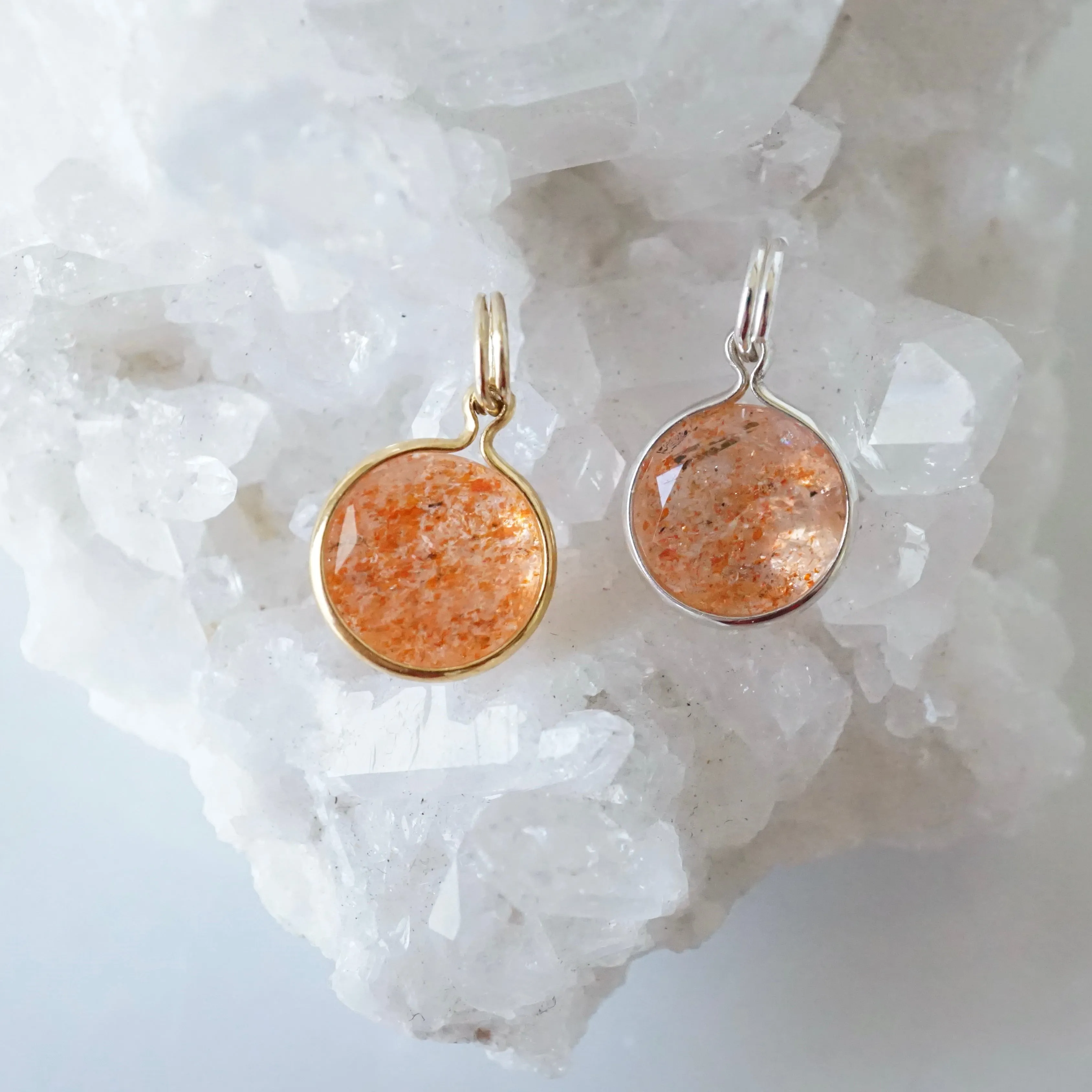 Sunstone Pendant - Sunstone Necklace - Silver Sunstone - Gold Sunstone Pendant