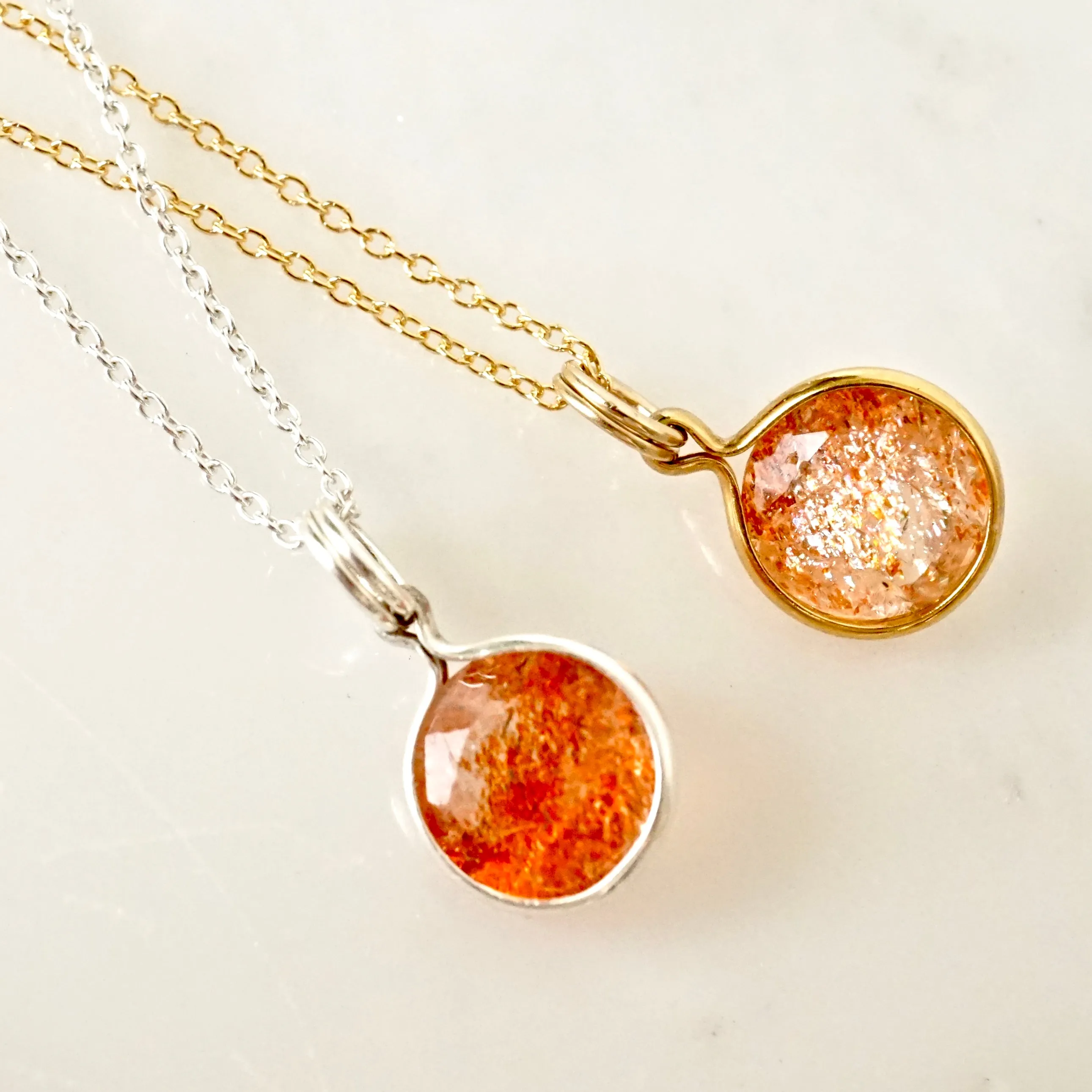 Sunstone Pendant - Sunstone Necklace - Silver Sunstone - Gold Sunstone Pendant