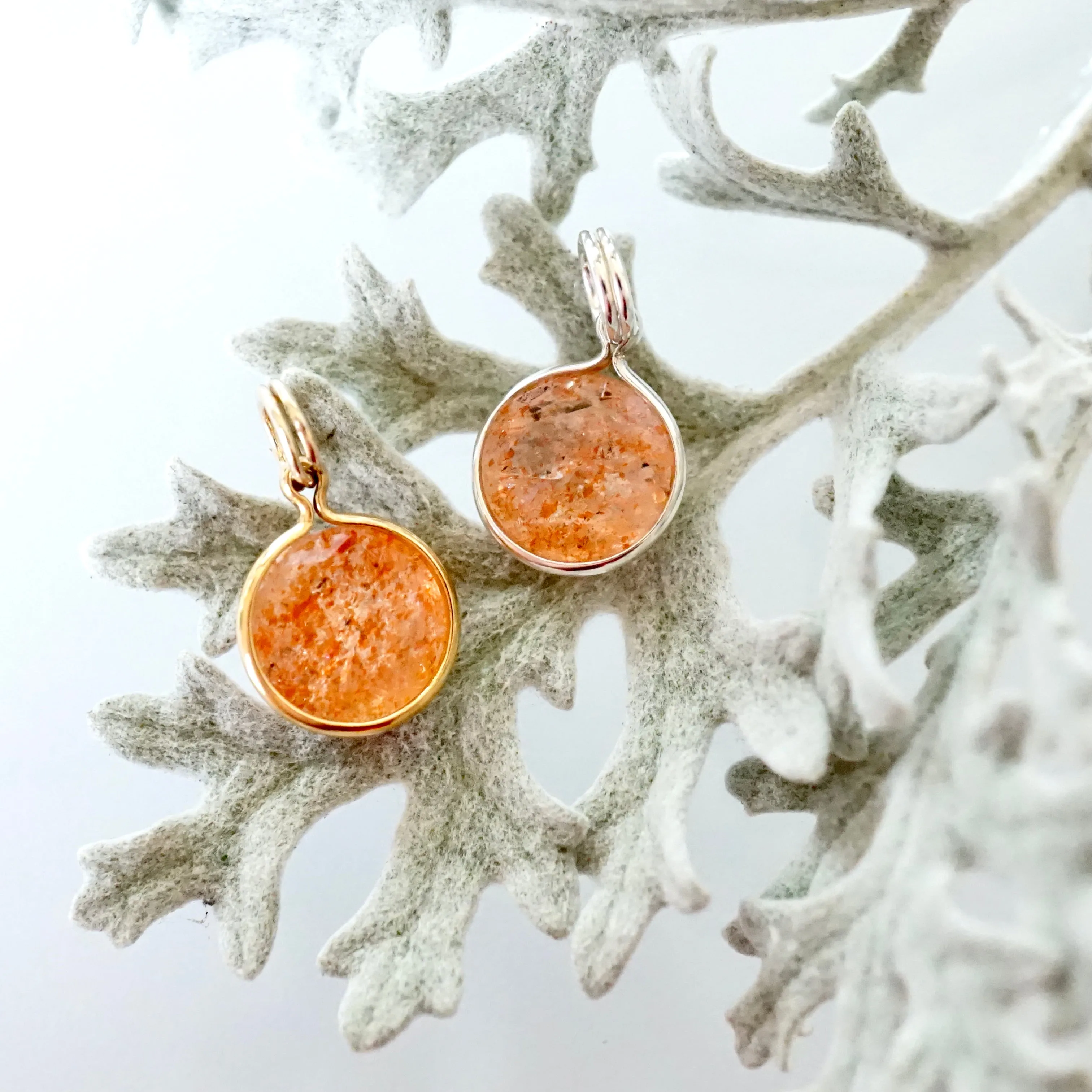Sunstone Pendant - Sunstone Necklace - Silver Sunstone - Gold Sunstone Pendant