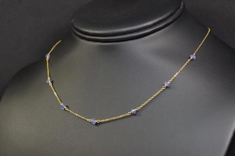 Tanzanite Beaded Necklace