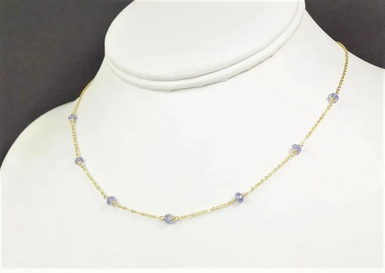 Tanzanite Beaded Necklace