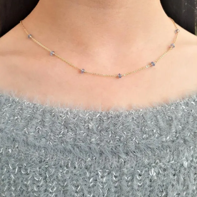 Tanzanite Beaded Necklace