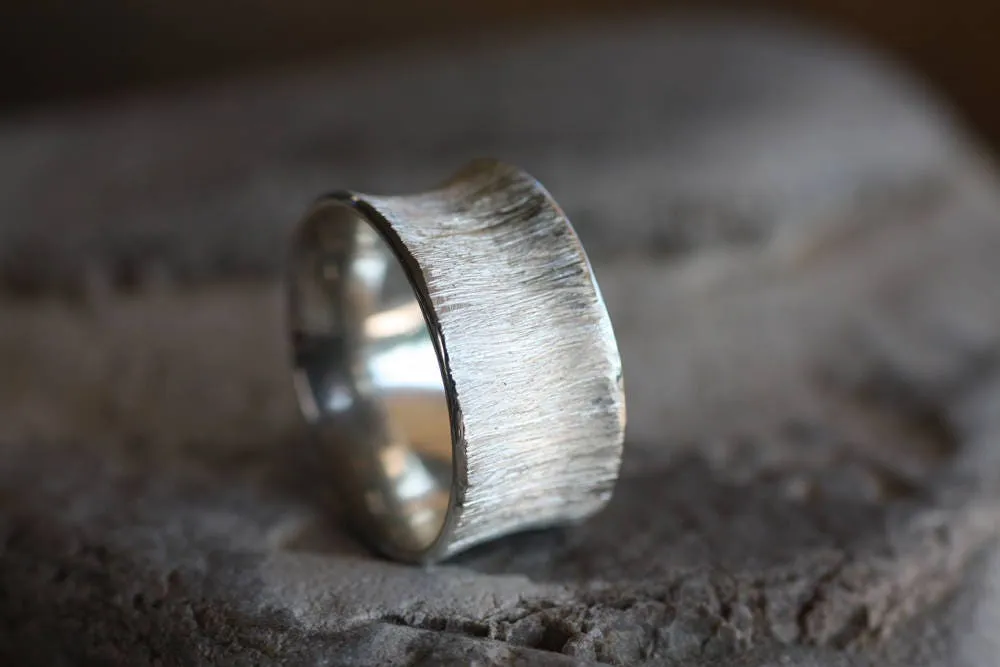 Textured gold wedding band