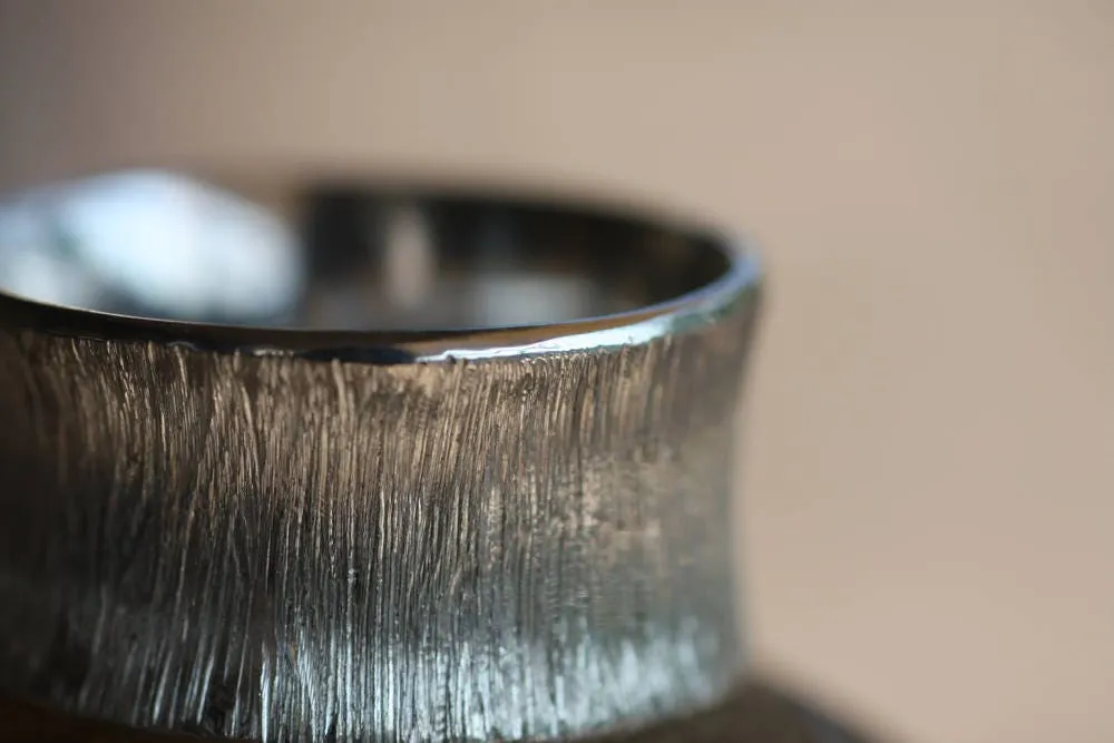 Textured gold wedding band
