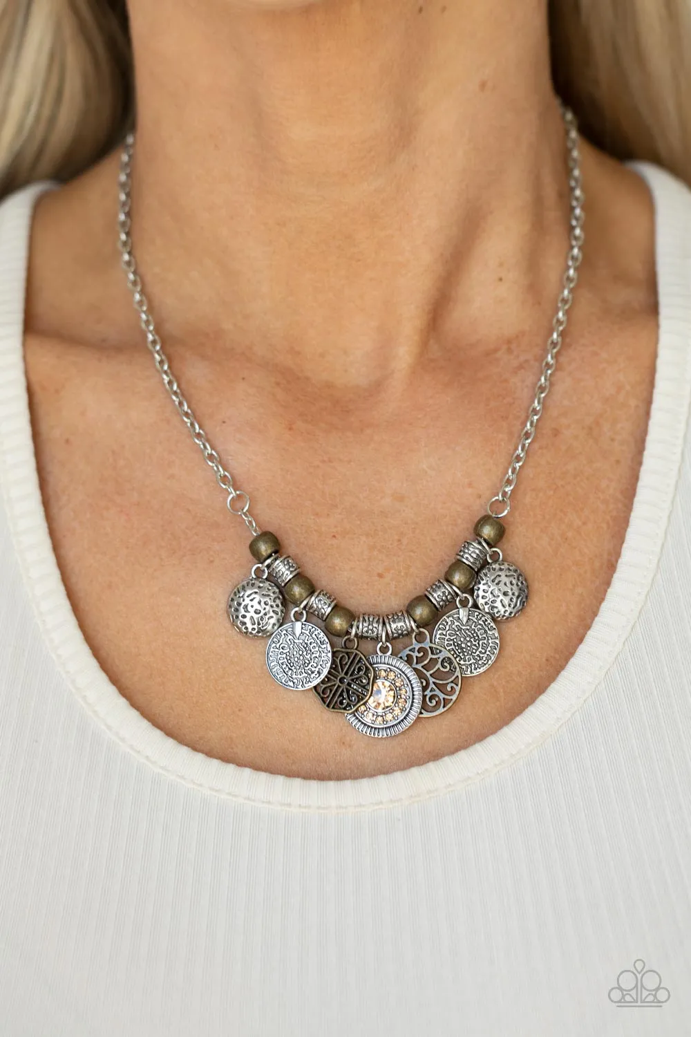 To Coin A Phrase - Brown Necklace - Paparazzi Accessories