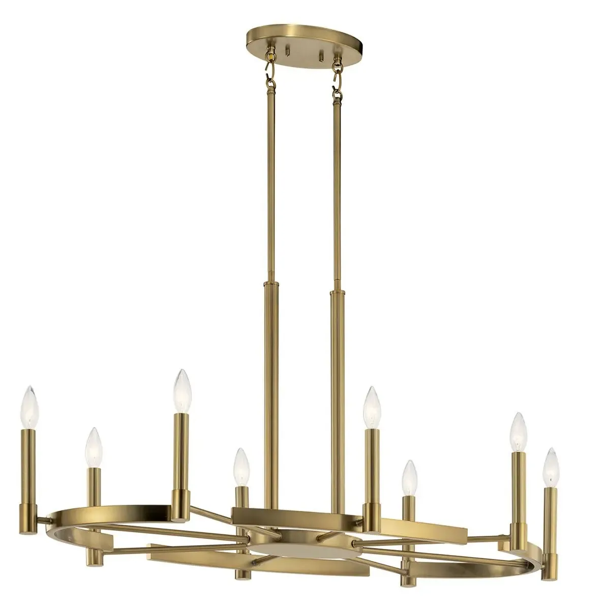 Tolani 43" 8-Light Chandelier, Brushed Natural Brass Finish