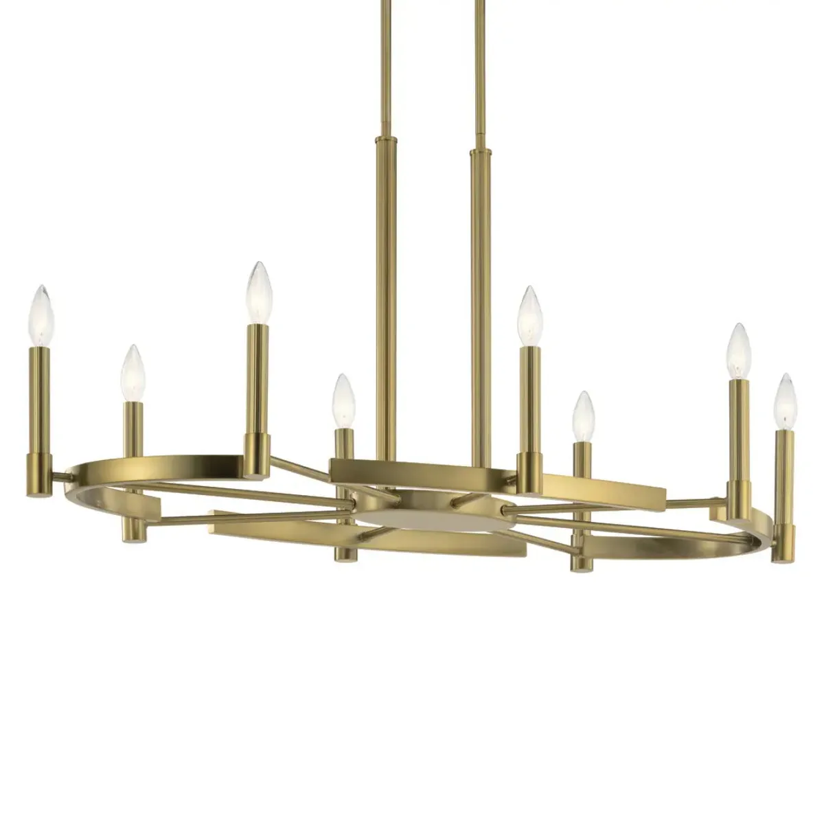 Tolani 43" 8-Light Chandelier, Brushed Natural Brass Finish