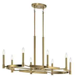 Tolani 43" 8-Light Chandelier, Brushed Natural Brass Finish