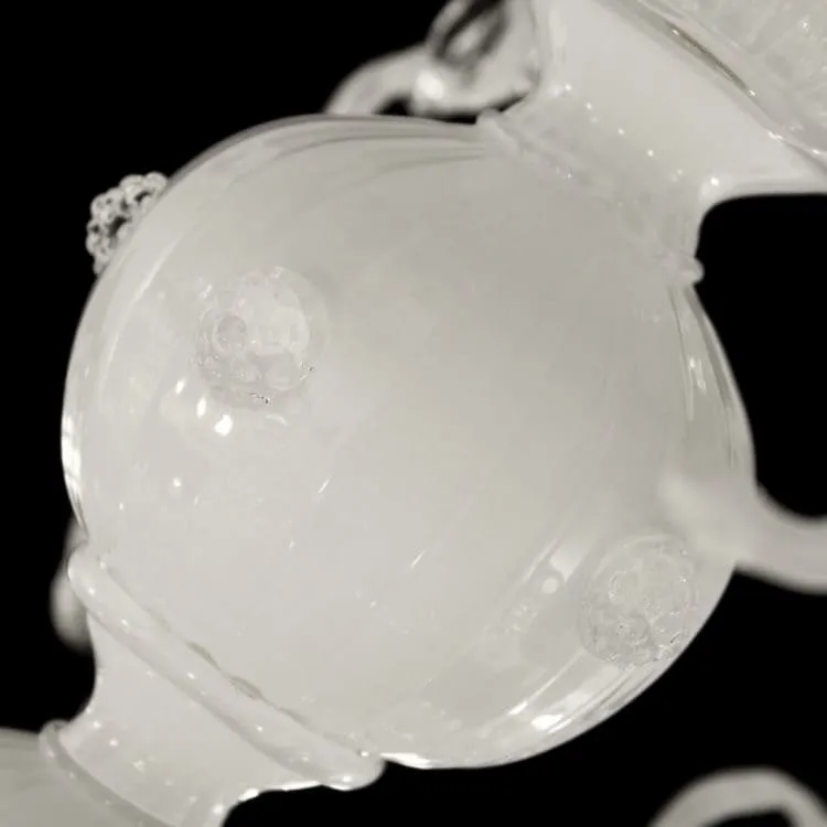Triple-Tier White Glass Chandelier with 16 8 4 Lights