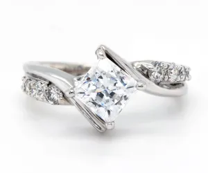 Twisted Contemporary Princess Diamond Engagement Ring