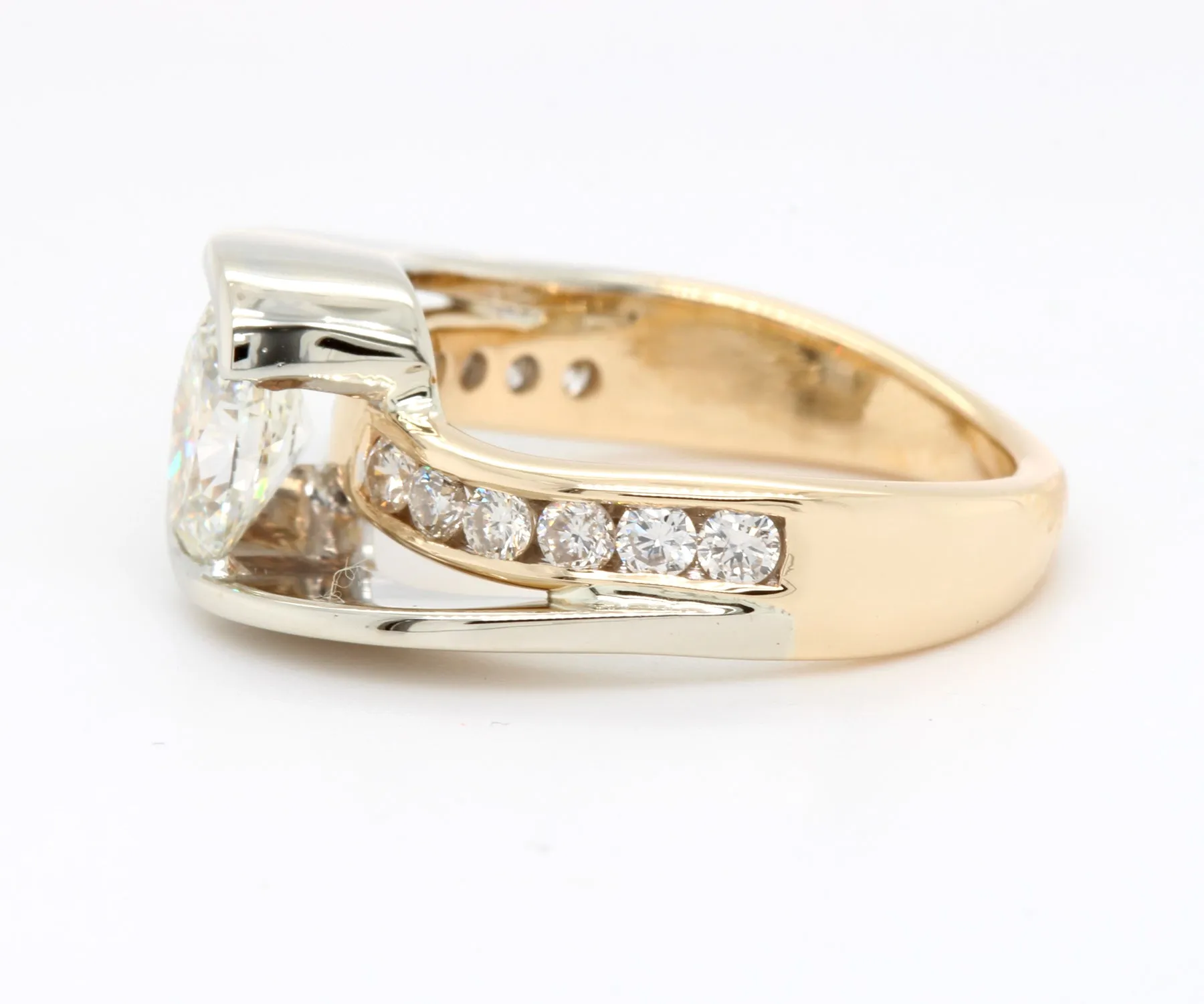 Two Tone Oval Curved Wedding Ring Redesigned