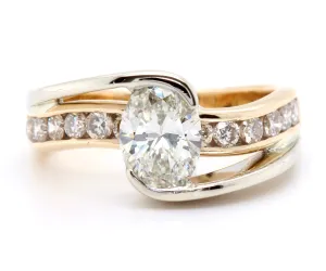 Two Tone Oval Curved Wedding Ring Redesigned