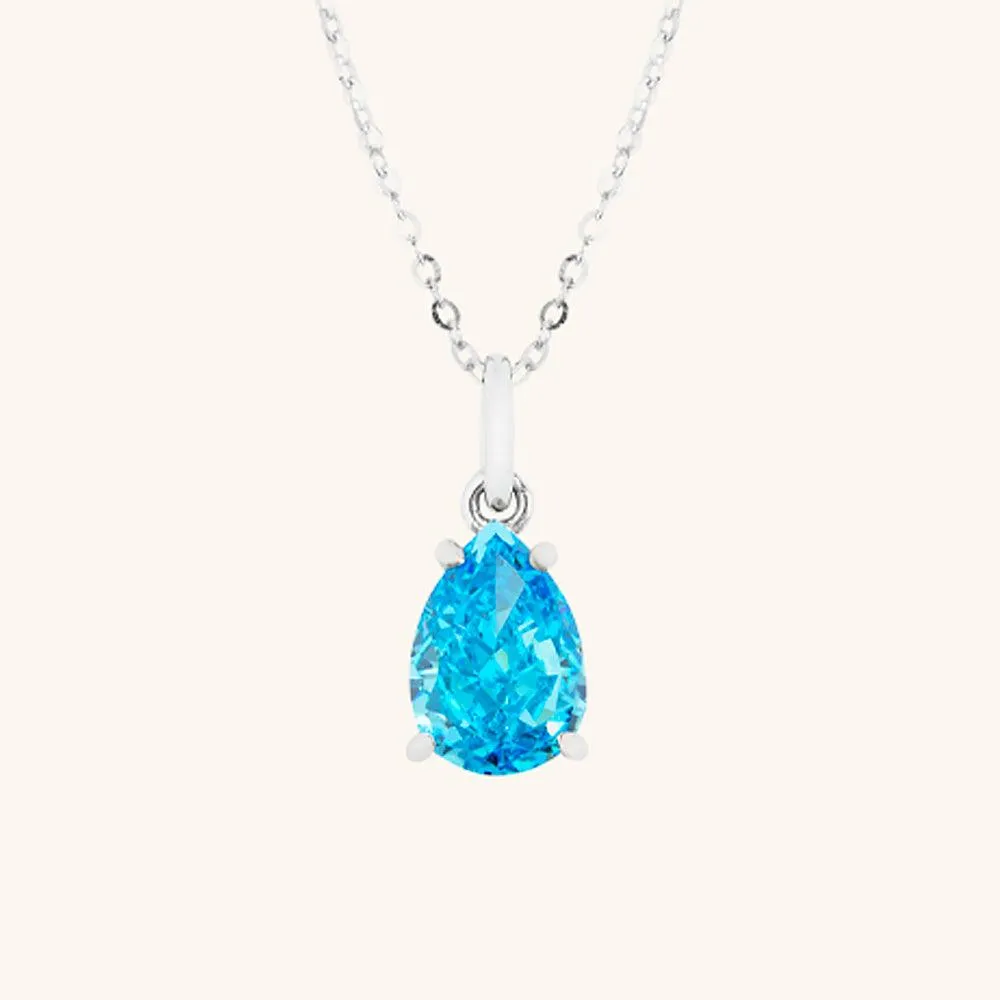 Vibrant Water Drop Pendant Necklace
