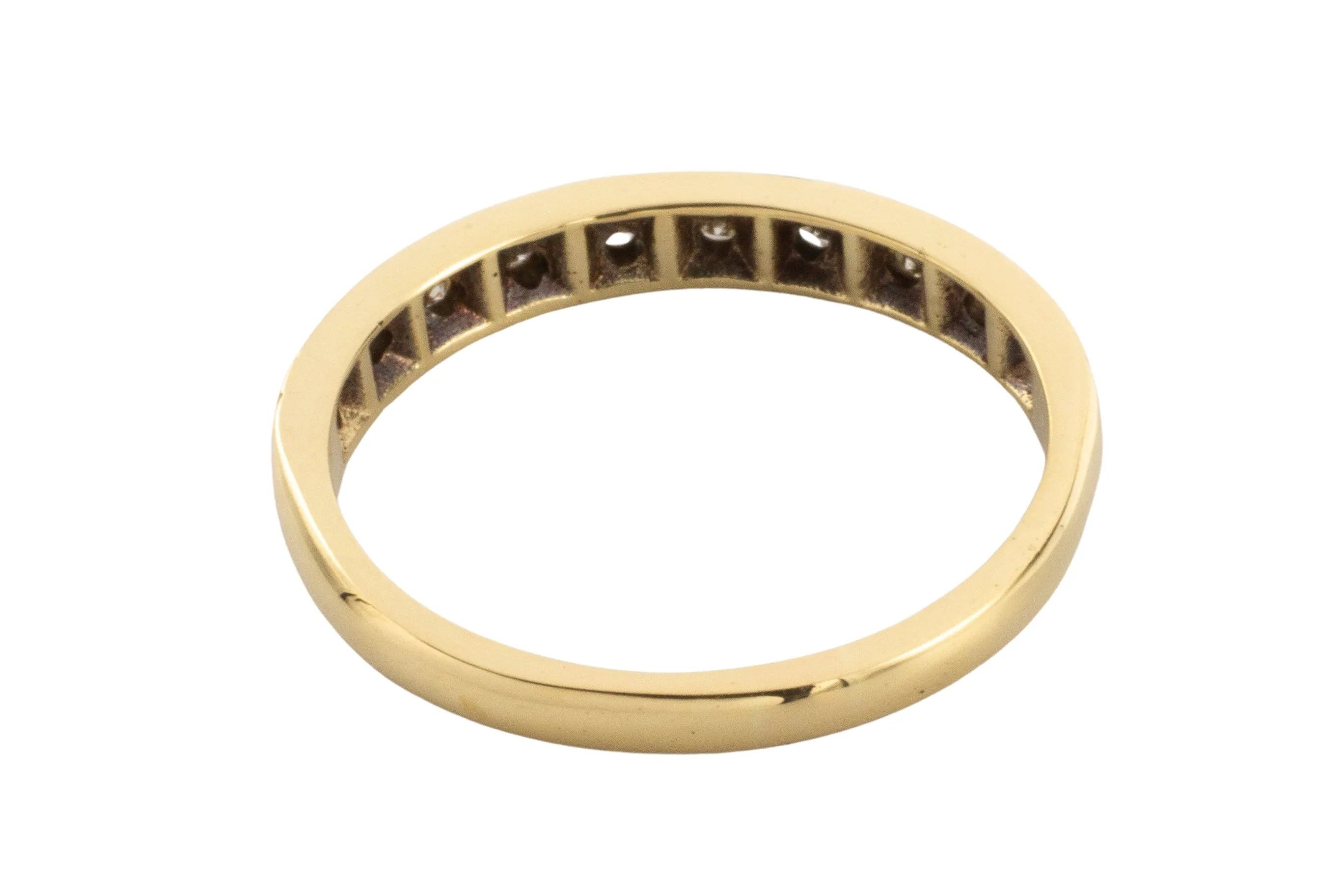 Vintage 18 carat gold band with diamonds