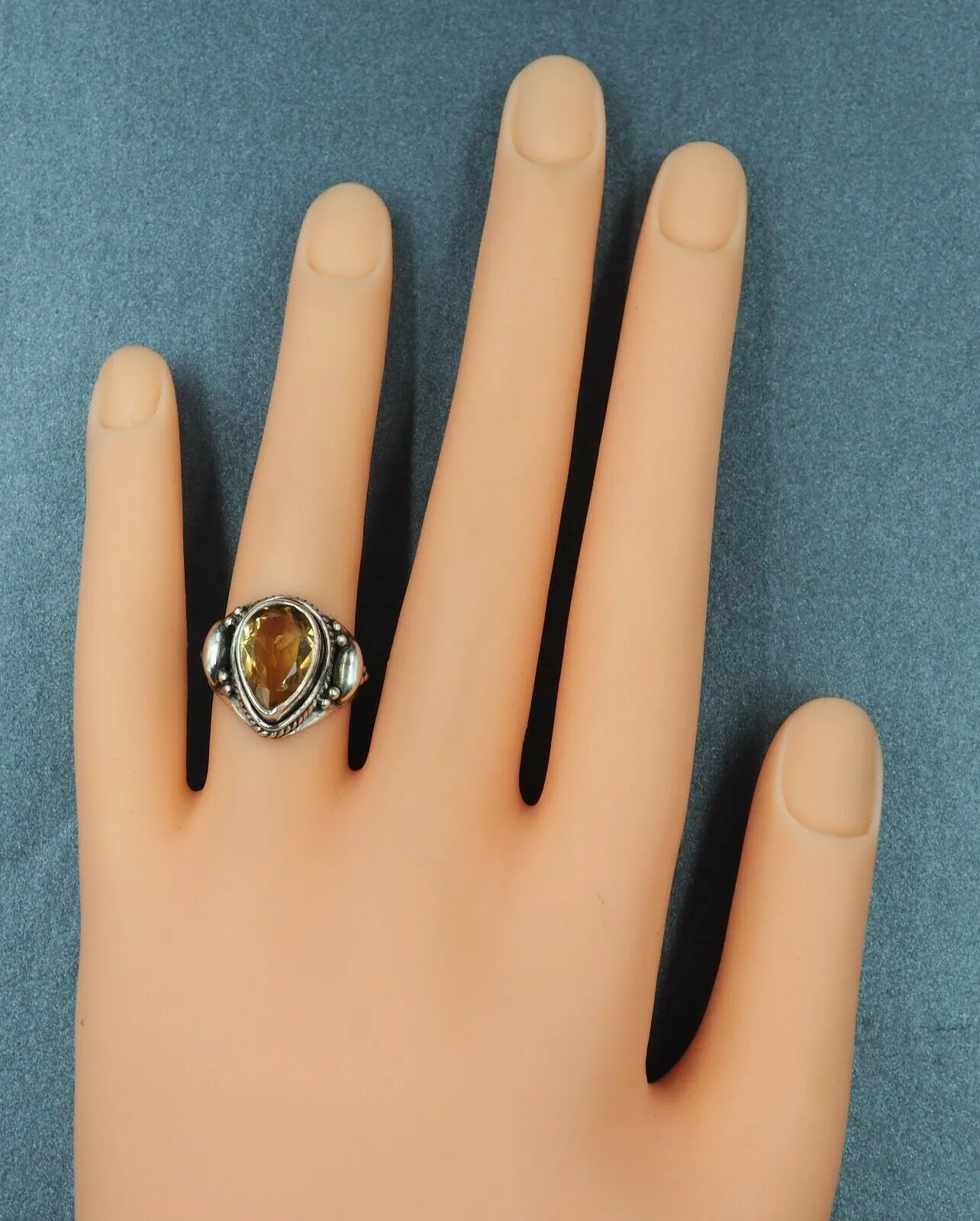 Vintage Citrine 925 Sterling Silver Ring
