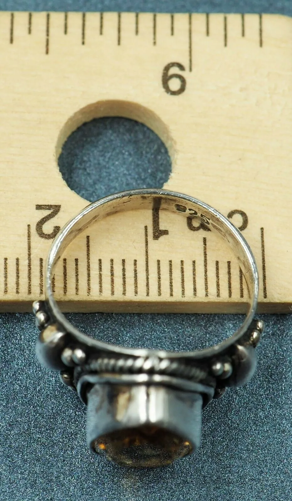 Vintage Citrine 925 Sterling Silver Ring