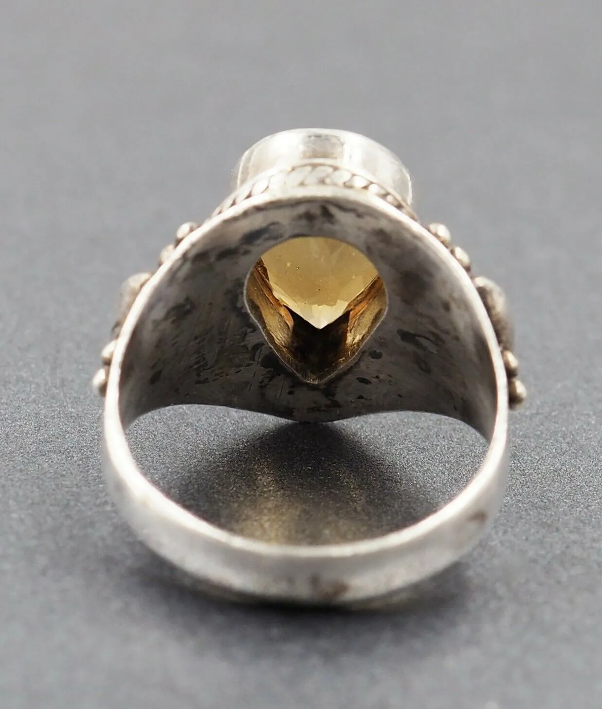 Vintage Citrine 925 Sterling Silver Ring