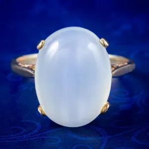 Vintage Moonstone Solitaire Ring 7.6ct Moonstone Dated 1986
