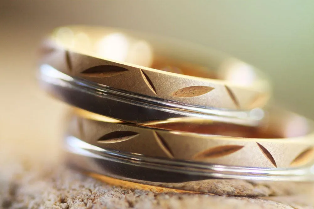 Wedding gold ring set / Men wedding RING / Personalized engraved VALENTINES DAY gift