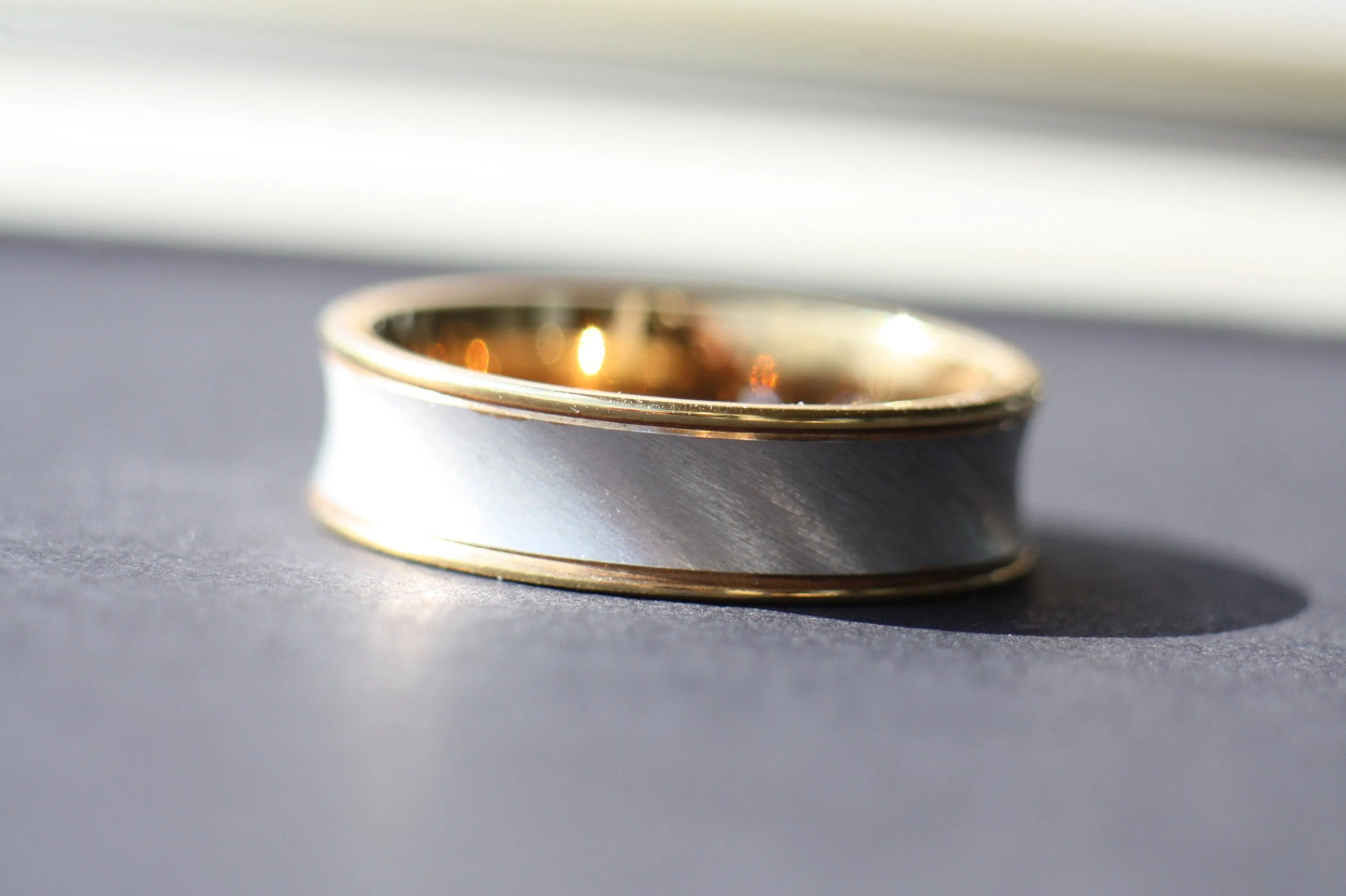 White and Yellow 14K Gold Wedding ring