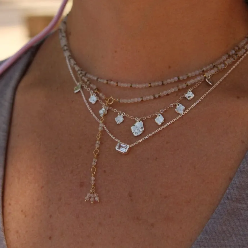 White Topaz Solitaire Necklace